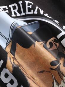 DAZY Men'S Animal Letter Print Sweatshirt,Fall Clothes - Black - View 8