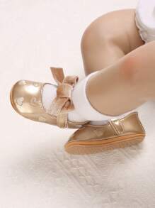 1 雙舒適百搭時尚金色嬰兒平底鞋 - 金色 - 查看 3