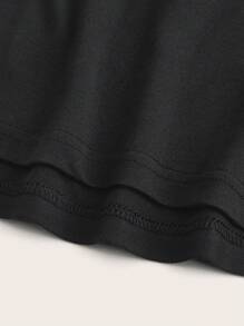 SHEIN LUNE 純色空心無袖上衣 - 黑色 - 查看 3