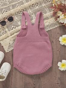Baby Girl Embroidered Overalls Sweater Romper