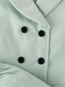 Baby Boy's Bowknot Short Sleeve Shirt And Double-Breasted Sleeveless Suit Jacket And Shorts Set - Green - View 5