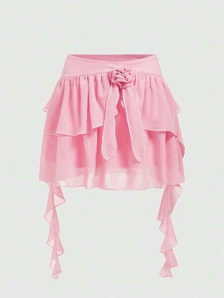 Our Fairycore Women's Forest Elf 3d Rose Flowers Tulle