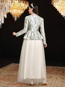 Modelyn Robe élégante de style arabe en maille pour femmes, robe de soirée élégante pour soirée, robes de soirée longues