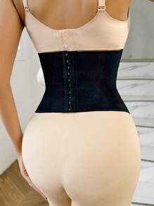 Lace Patchwork Waist Cincher & Tummy Control Belt - Black - View 2
