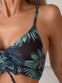 SHEIN Swim Bộ bikini in họa tiết nhiệt đới đi biển mùa hè dành cho nữ - Nhiều màu - Xem 4