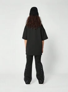 SUMWON T-shirt premium oversize avec imprimé floqué pour préadolescentes