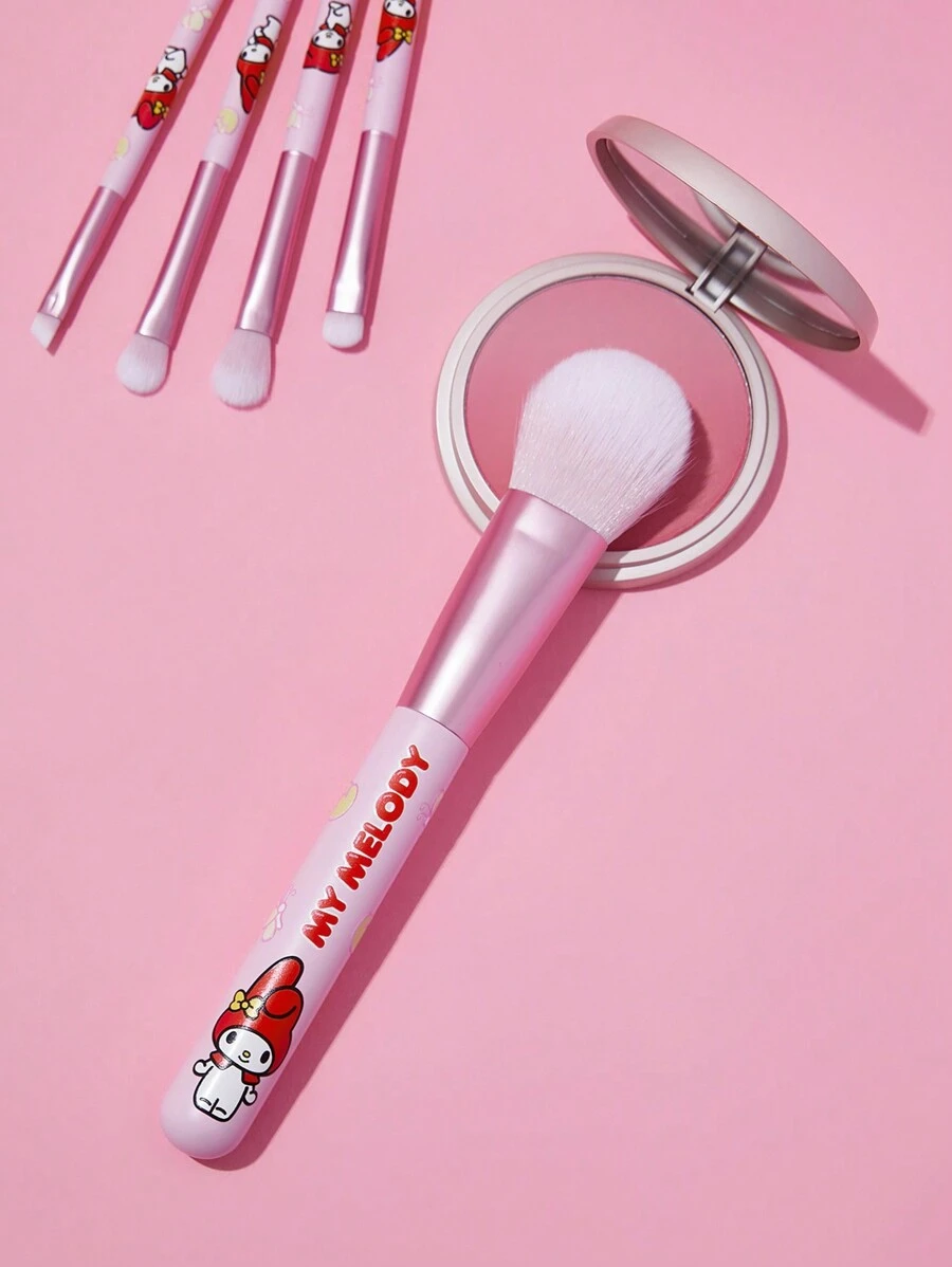 HELLO KITTY AND FRIENDS | SHEIN 1支卡通印花粉色粉底掃 - 紅色 - 查看 1