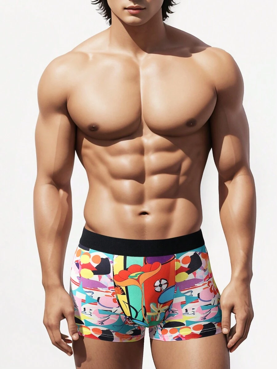Men's Random Printed Boxer Shorts - Multicolor - View 1