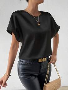 Chiquease Women's Batwing Sleeve Keyhole Back Blouse