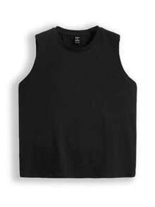 SHEIN Artist Women's Solid Color Basic Tank Top, For Holiday, Vacation - Black - View 1