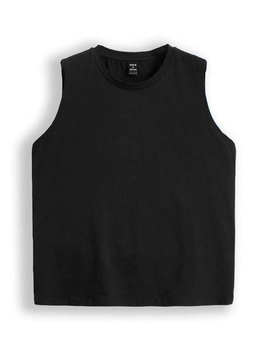 SHEIN Artist Women's Solid Color Basic Tank Top, For Holiday, Vacation - Black - View 1