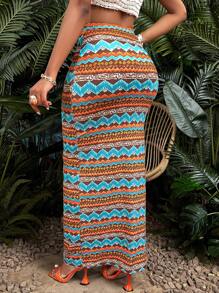 SOLERSUN 女士几何图案美人鱼裙 女装秋季必备 - 彩色 - 查看 2