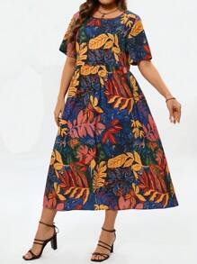 EMERY ROSE Kích thước lớn Thực vật In Đầm - Nhiều màu - Xem 4