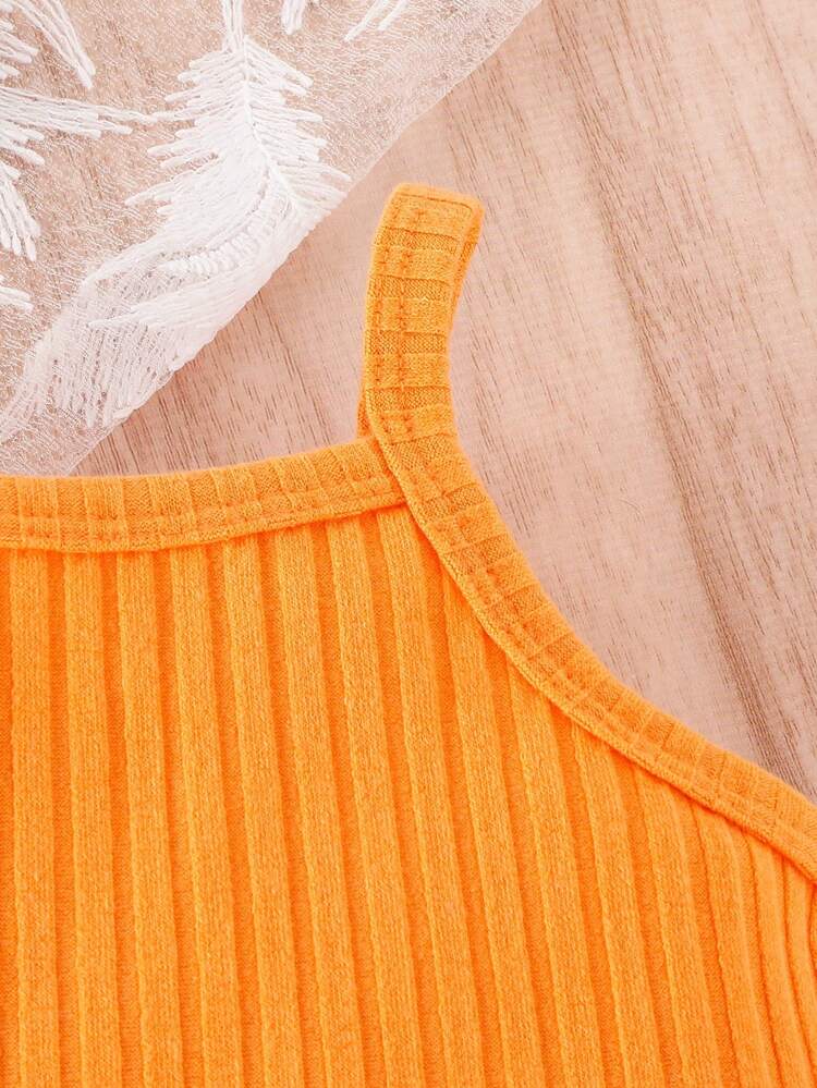 Baby Girl Sleeveless Blouse With Single Row Buckle Closure, Camisole Top And Shorts Set