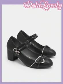 Dola Lovely Fashionable Comfortable All-Match High Heels - Black - View 6