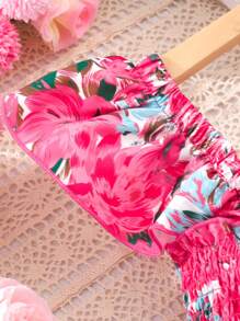 SHEIN Vestido de niña preadolescente con mangas de tapilla y estampado