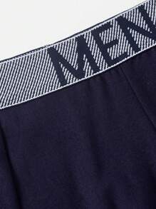 Men's Letter Print Tape Straight-Leg Boxer Briefs (4pcs Set) - Multicolor - View 5