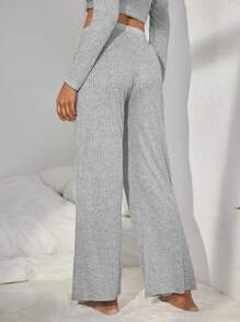 溜冰用斜口口袋鬆緊針織褲 - 灰色 - 查看 2