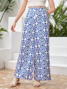 Teen Girl Printed Wide-Leg Pants - Multicolor - View 3