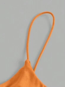 SHEIN EZwear Top De Punto De Sin Mangas Para Mujeres, Estilo Cultivo Con Tres Colores Disponibles - Naranja - Ver 8