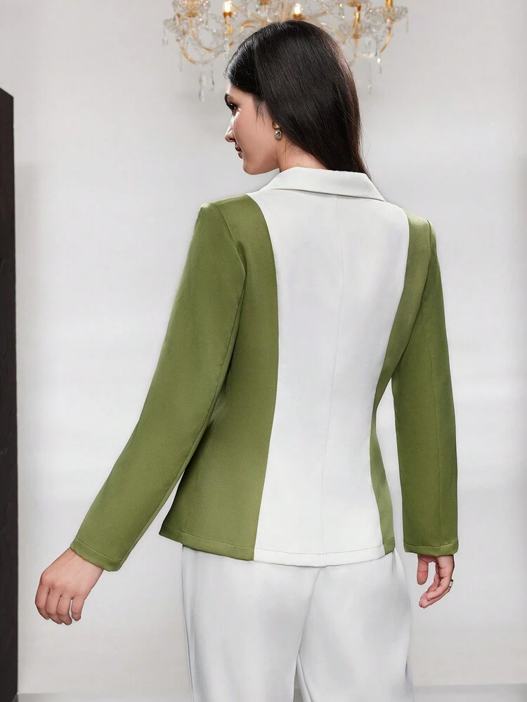 Ladies' Color Block Long Sleeve Blazer