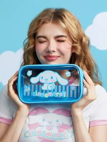 HELLO KITTY AND FRIENDS | SHEIN 可愛卡通印花半透明化妝包 - 淺藍色 - 查看 2