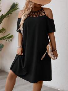 EMERY ROSE Plus Size Dress - Black - View 5