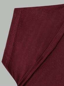 EURMUSE Quý cô Chất rắn Có màu sắc Cổ thuyền Không lưng Áo thun - Màu Đỏ Sâu - Xem 4