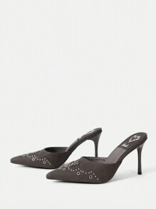 Fashionable Rivet Detail Half-Platform High Heel Shoes