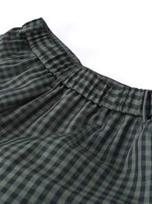 Calvornis Men's Plus Size Plaid Dress Pants - Green - View 4