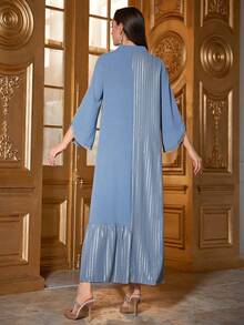 Vestido Asimétrico Estilo Árabe Bordado Para Mujer