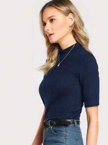 SHEIN Essnce Women T-Shirts - Navy Blue - View 3
