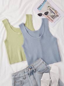 SHEIN Unity พลัสไซส์ เสื้อถัก สีพื้น - สีเทา - ดู 1