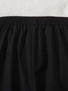 Teen Boys' Cool Solid Color Parachute Pants With Pockets - Black - View 6