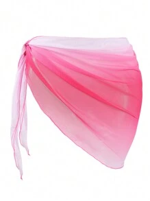 Swim Mod Summer Beach Women's Gradient Color Cover Up (Random Printed) - Baby Pink - View 2