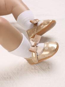 1 雙舒適百搭時尚金色嬰兒平底鞋 - 金色 - 查看 7