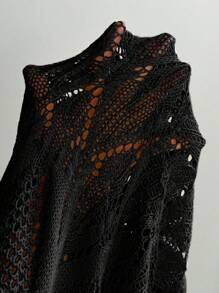 SHEIN Swim Summer Beach Women's High Side Split Cover Up Skirt - Black - View 6