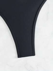 Swim SXY Damen Einfarbige Tanga Bikini Unterteil