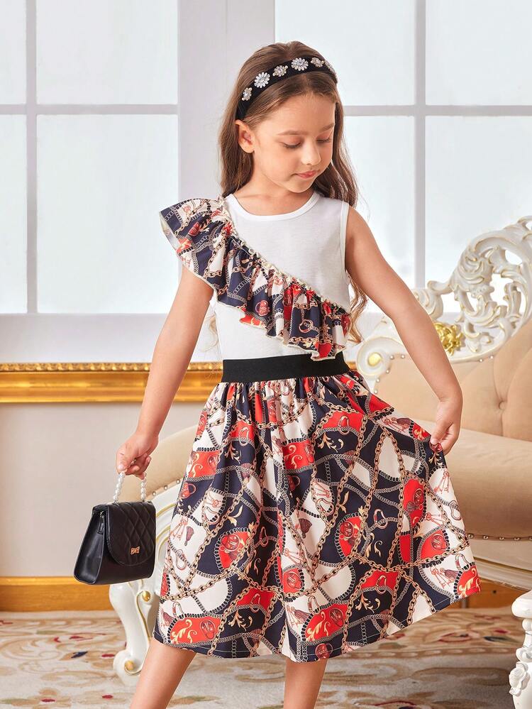 Young Girl's Summer New Simple White Top And Vintage European Court Style Skirt Set