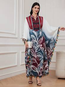 Al Najma Của phụ nữ In Vá lại Trang trí rìa tay cánh Đầm - Nhiều màu - Xem 3