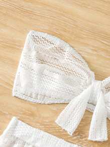 SHEIN Swim 2入組女士前綁帶套裙