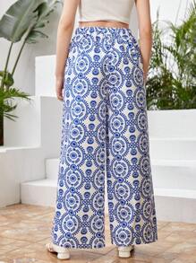 Teen Girl Printed Wide-Leg Pants - Multicolor - View 2