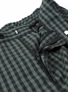 Calvornis Men's Plus Size Plaid Dress Pants - Green - View 5