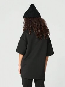 SUMWON T-shirt premium oversize avec imprimé floqué pour préadolescentes