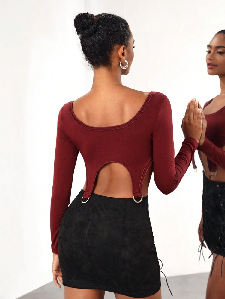 Designer D-Ring Cropped Garter Top, For Holiday, Vacation, Spring, Going Out, Festival, Ibiza Fits