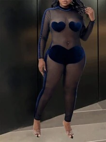 Slaydiva Lencería de talla grande Slayr con escote con forma de corazón y transparente, un conjunto sexy para una cita en el Día de San Valentín