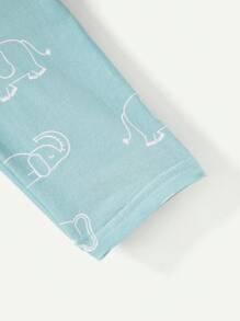 Cozy Pixies Newborn Baby Boys' Cartoon Animal Pattern Round Neck Short Sleeve Jumpsuit And Shorts Set - Green - View 6