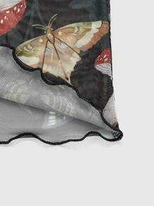 ROMWE Fairycore 女士蝴蝶印花a字妖精裙 - 彩色 - 查看 3