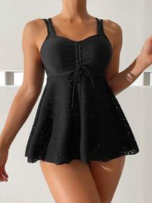 SHEIN Swim Ladies' Solid Color Bikini Set Summer