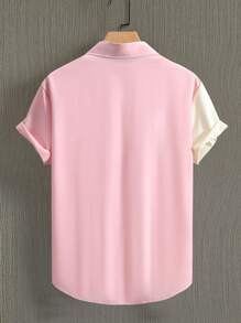 Genlund Men's Casual Graphic Color Block Short Sleeve Collar Shirt, For Going Out, Holiday - Multicolor - View 2